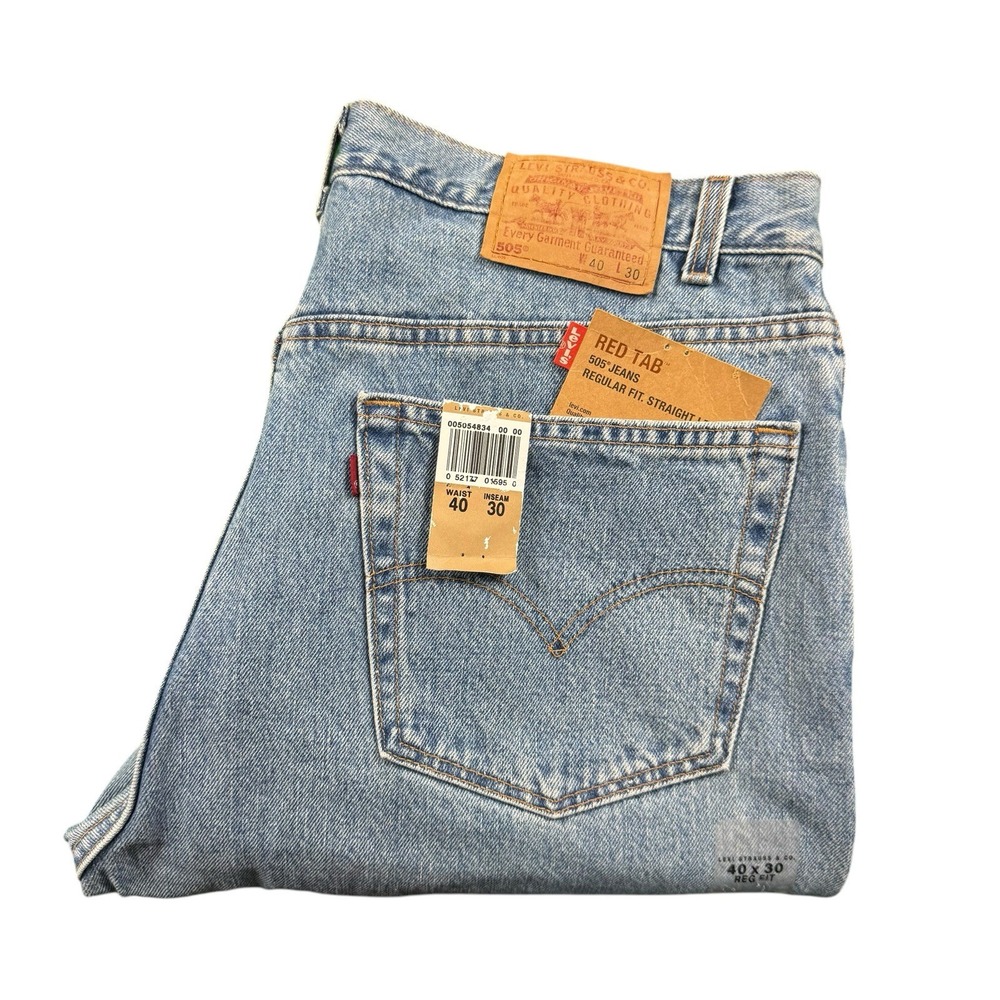 Vintage Levis 505 Straight Leg Mens 40x30 Red Tab Deadstock NWT USA